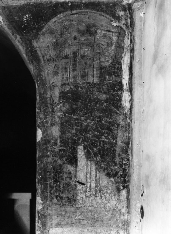 ritratto di ecclesiastico (dipinto) - ambito romano (sec. XIII)